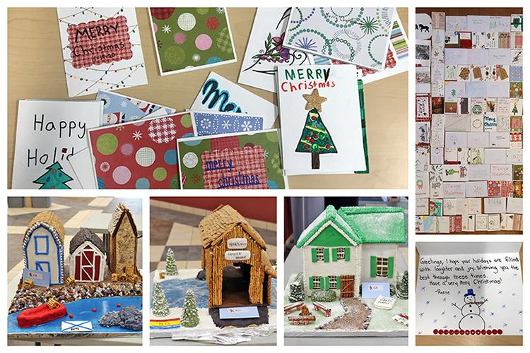 gingerbread houses and christmas cards